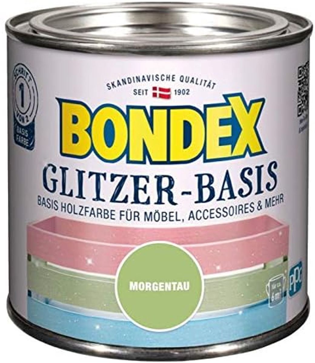 Bondex 424678 Glitter Base morning dew 0,5 L - Verf met glitter voor 6m² - Glitterverf beschermt het hout en creëert glinsterende blikvangers