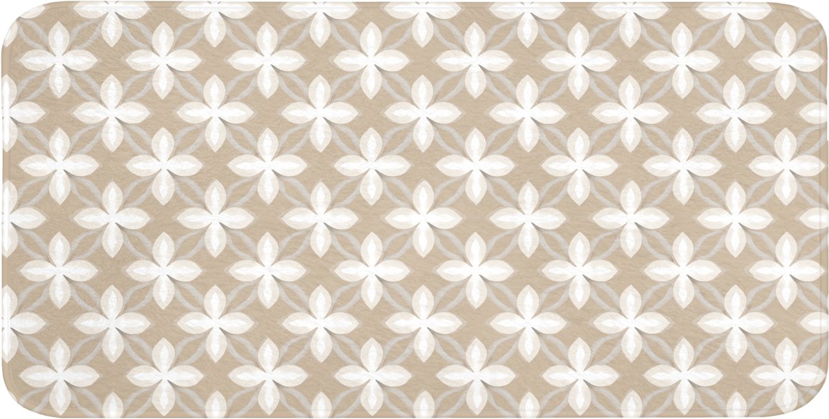 WC mat 120x60 cm - Antislip - Patroon - Symmetrisch - Beige - Toiletmat - Vloermat - Douch