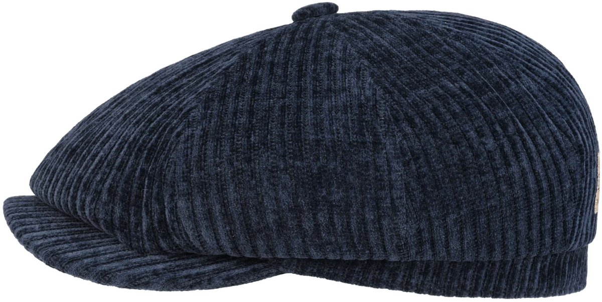Stetson Hatteras Corduroy Jersey Flat Cap navy