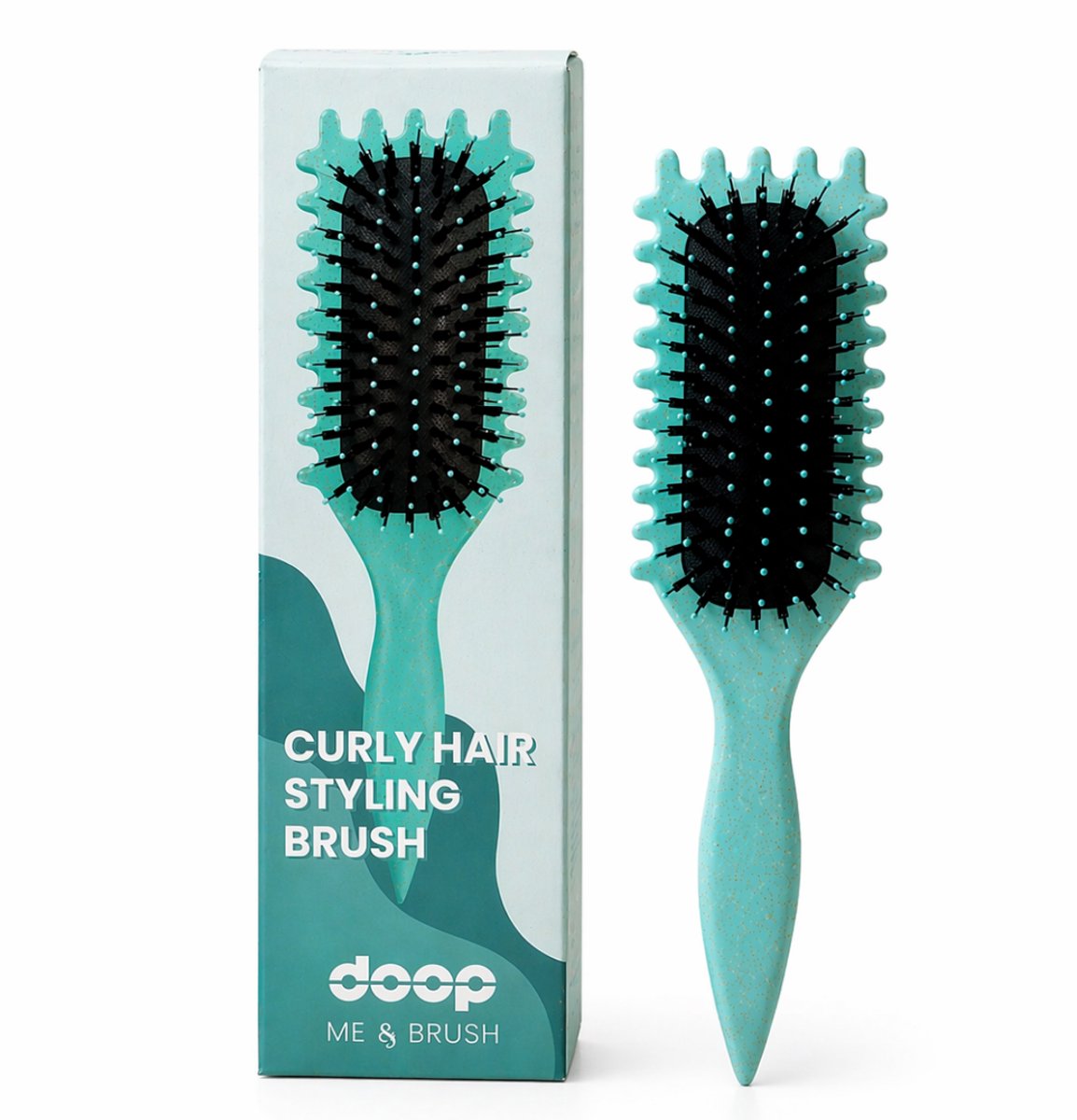 doop - Me & Brush Curly Hair Styling Brush Groen - Haarborstel - Krullen borstel - Ideaal voor meer volume