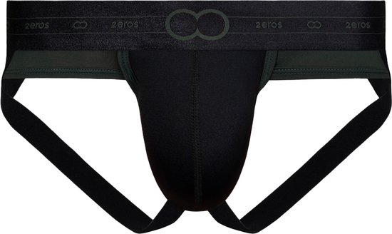 2EROS AKTIV Pegasus Jockstrap Black/Green - MAAT XL - Heren Ondergoed - Jockstrap voor Man - Mannen Jock