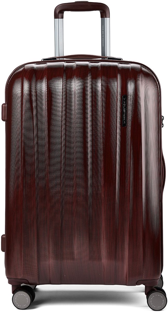 Polestream Moonrock 4 wielen Trolley M 69 cm met uitbreidingsplooi - Harde bagage - TSA slot - dark red brushed