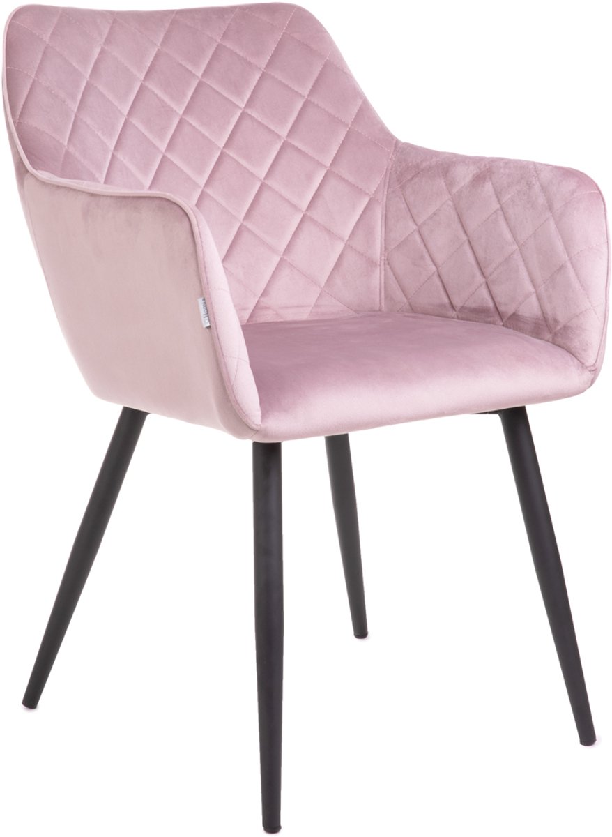 HOMLA - Chair - SHELTON - Velour Pink - 56x60x84cm