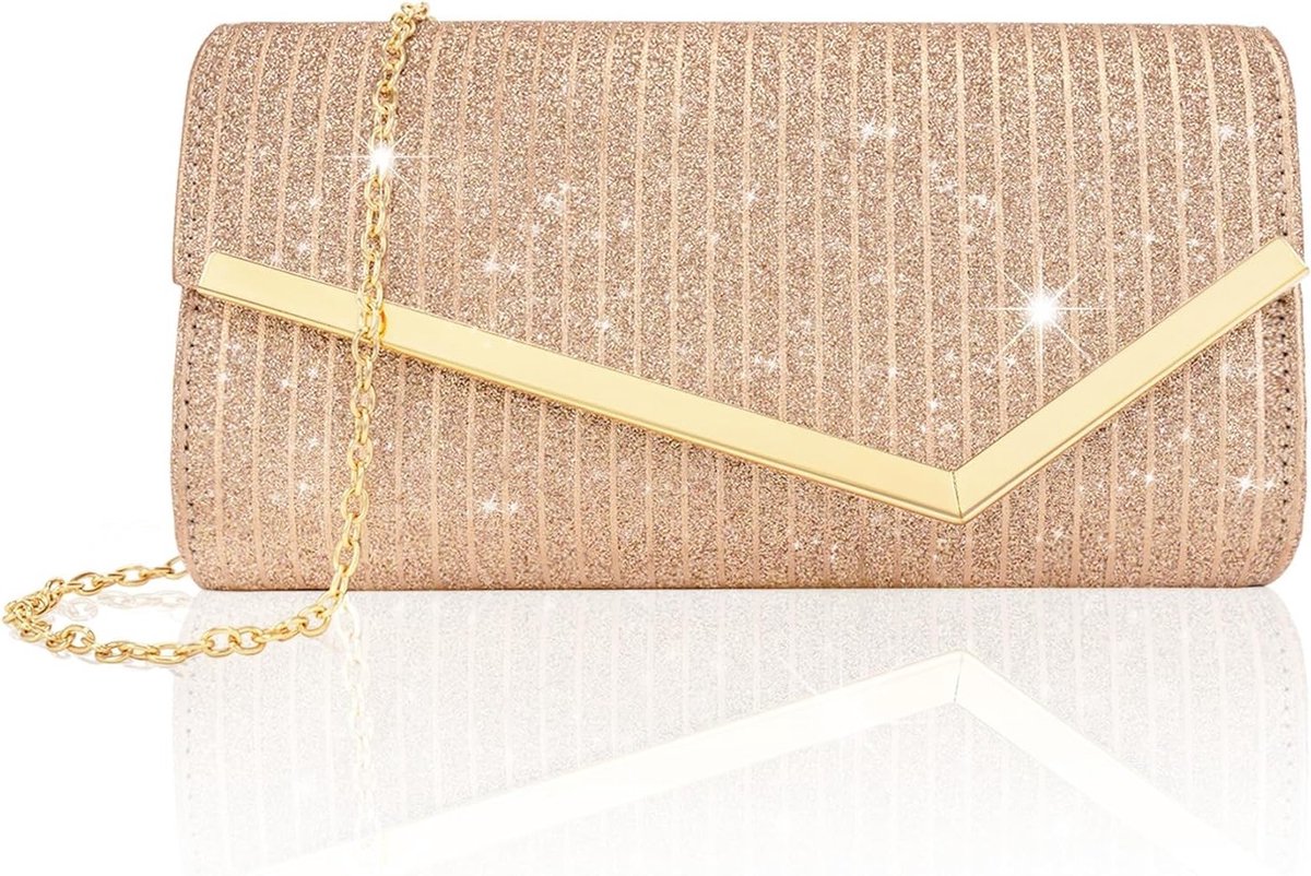 Elegante dames clutch in roségoud - Perfect voor feesten, avonden uit, en speciale gelegenheden