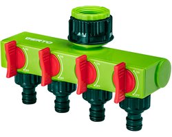 VERTO - Vierwegverdeler - Kunststof - 1 inch Kranen - Met Reductie