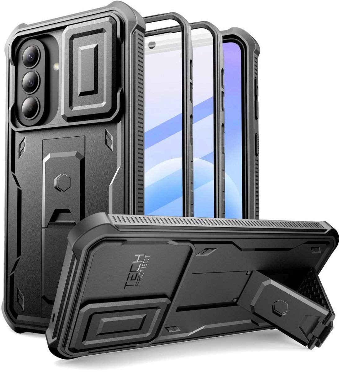 Geschikt voor Samsung Galaxy A57 Tech-Protect Kevlar Cam+ 2-set - Zwart