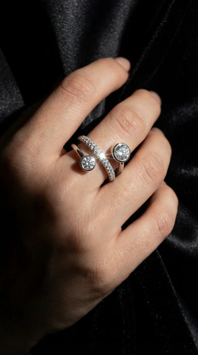 Dorvina 316L Staal Verkleurt Niet Sieraad Zilverkleurig Zirkonia Twister Model Dames Ring