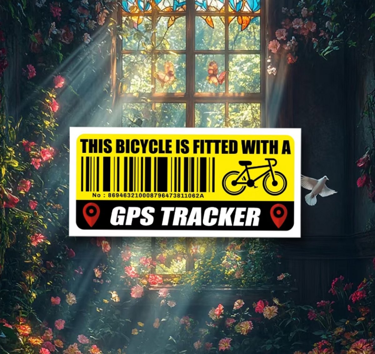 Fardmell GPS Tracker Sticker Fiets – Anti Diefstal Afschrikking – Waterdicht – Voor Fiets, E-bike & Scooter – 1 Stuk
