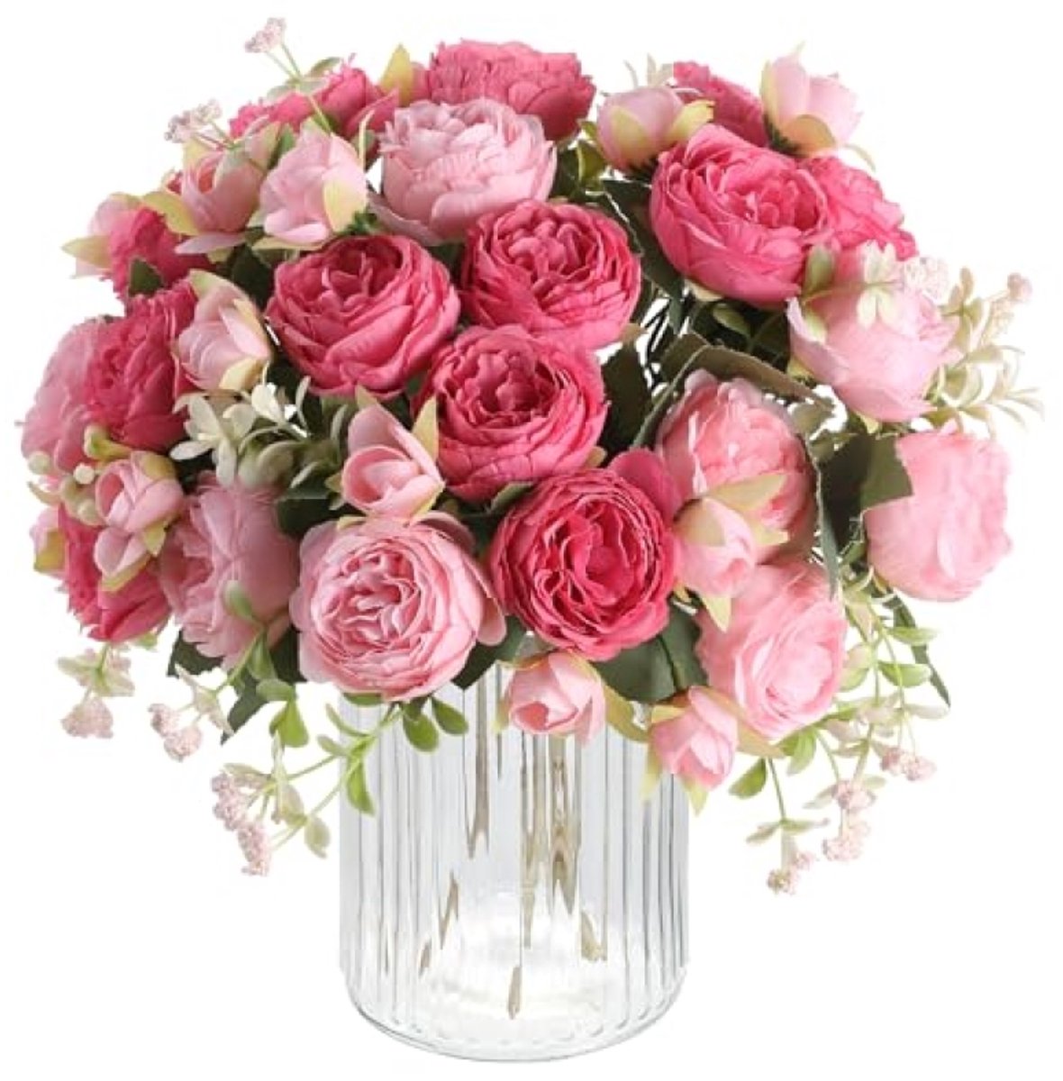 4 Bos Kunstpioenen Roze - Zijden Bloemenboeket voor Bruiloft, Tafelstuk, Thuisdecoratie - PromoHome