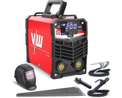 Vector Welding ARC 200 Lasapparaat SET - Elektrode / MMA Inverter 200A - Incl. Laskap, Laselektroden & Accessoires - Met Digitaal Display