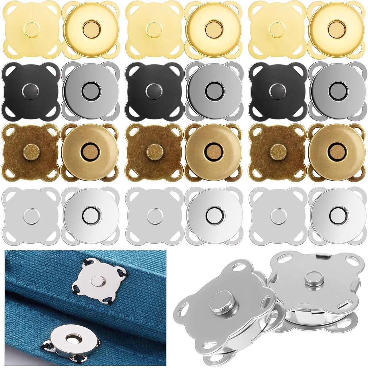 Magnetische Drukknopen voor Naai-projecten, Handgemaakte Tassen en Kleding, 14mm, Gemengde Kleuren