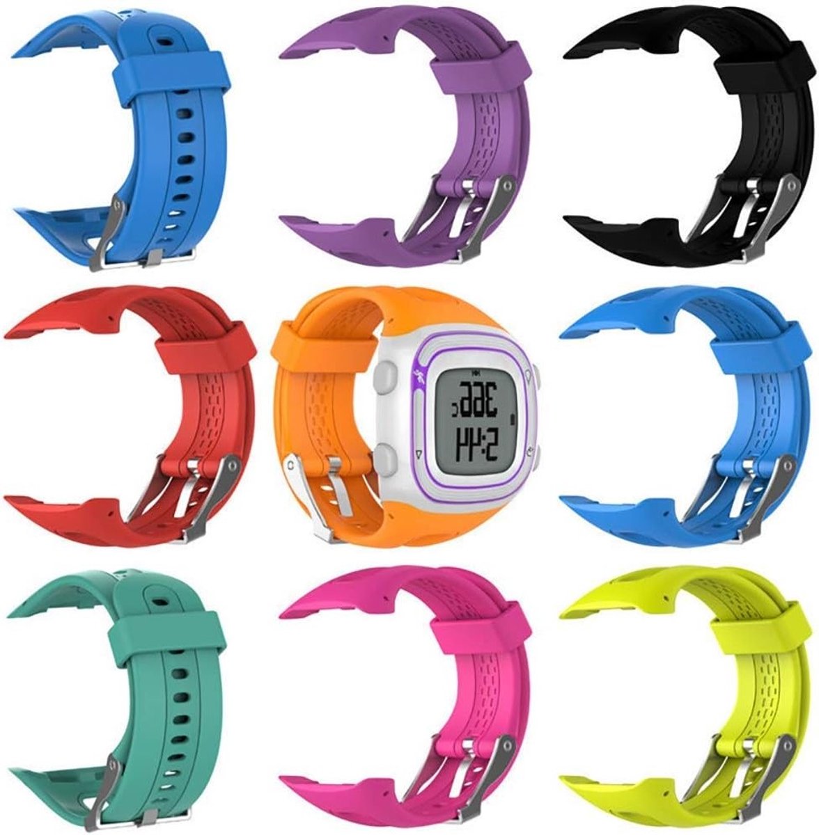 Verstelbare Zachte Siliconen Horlogeband voor GPS Hardloophorloge - Geschikt voor Forerunner 10 en 15, Comfortabel en Duurzaam
