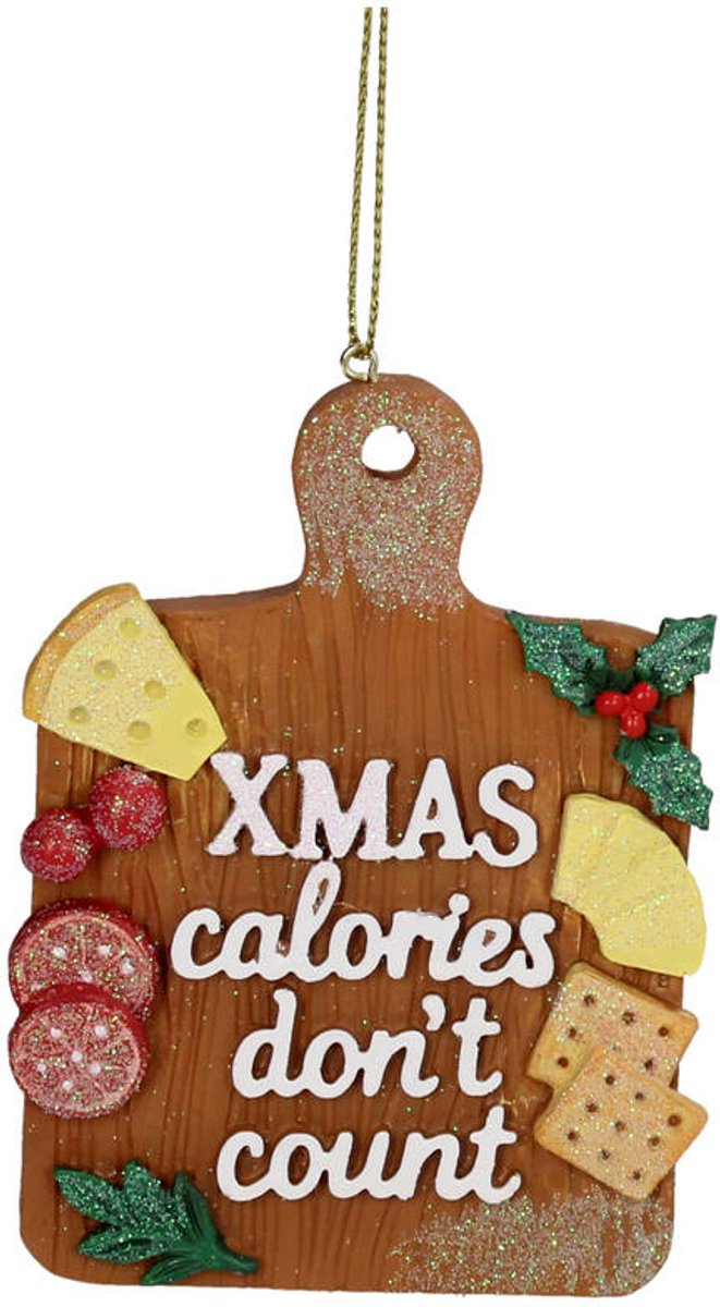 HD Collection Kerst Ornament Kaasplateau – Polyresin Decoratie Bruin 10,2 cm – Realistisch Kaasplateau Ornament voor Kerstboom & Woondecoratie – Trendy Delicieux Stijl