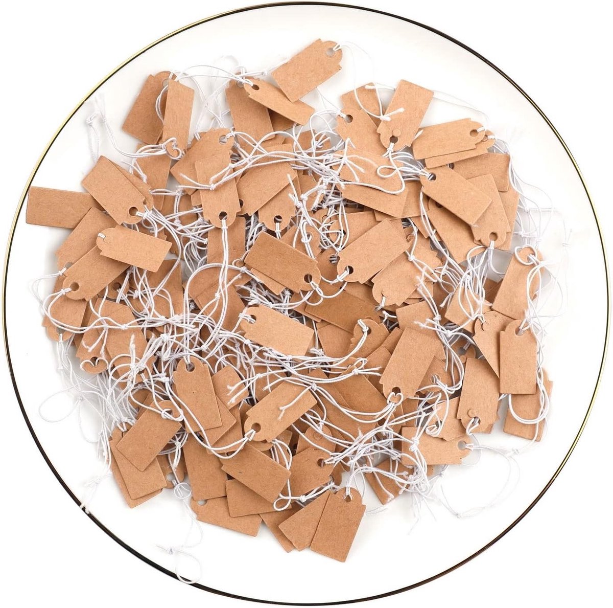 Kraft Papieren Labels 200 Stuks, 26x12mm, Voor Handgemaakte Prijsetiketten, Kerstdecoratie en Sieradenbeurzen