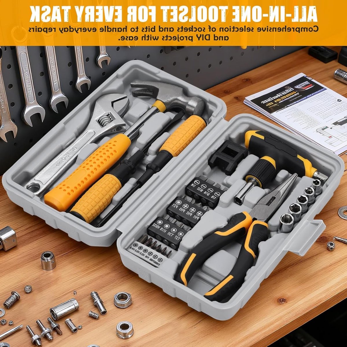Compacte Handgereedschapset voor Huishoudelijke Klussen, Draagbare Gereedschapskoffer met Essentiële Tools voor Thuis en Kantoor — cadeau in Gereedschap - foto 5