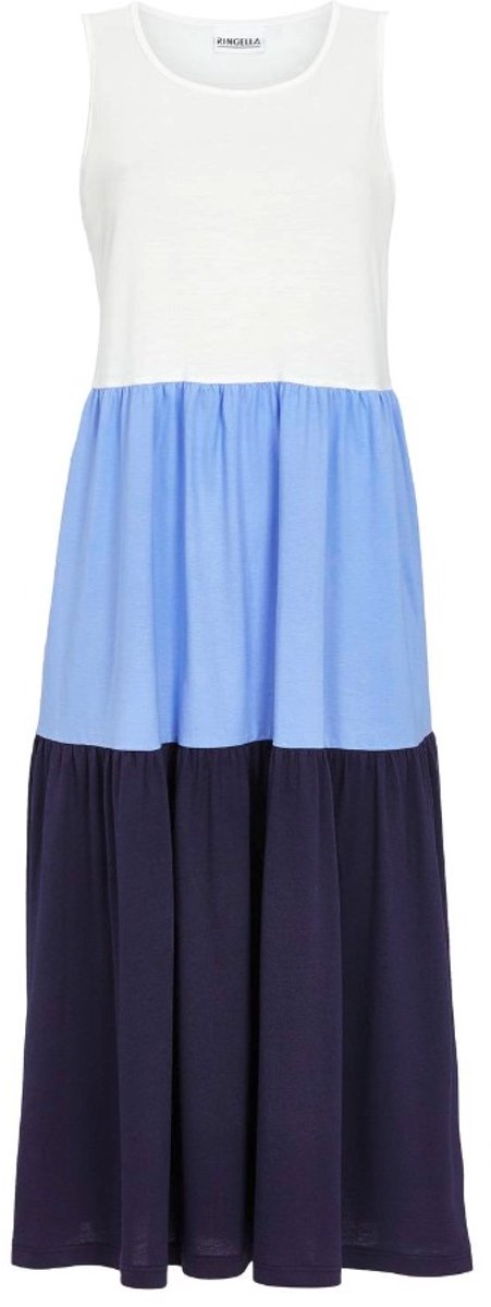 3-kleuren strandjurk blauw - Blauw - Maat - 38