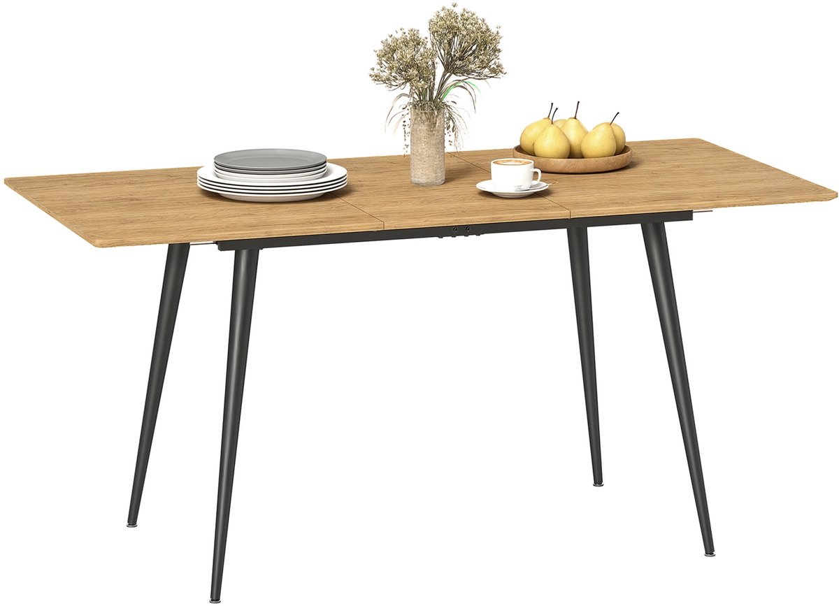 HOMCOM eettafel - uitschuifbaar - voor 6–8 personen - met stalen poten