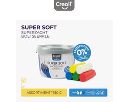 Creall Super soft boetseerklei - set 5 kleuren - hersluitbare emmer - 1750 gram - assortiment - glutenvrij - gemaakt in Nederland
