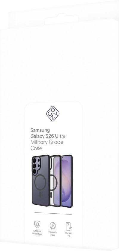 Cazy Hoesje compatible avec Samsung Galaxy S26 Ultra Hoesje compatible avec MagSafe - Military Grade Backcover - Zwart