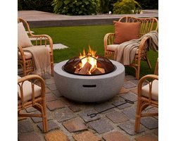 Elite - Tuinhaard / Vuurschaal met Vonkenscherm en Pook - 60x60x34cm - Firepit