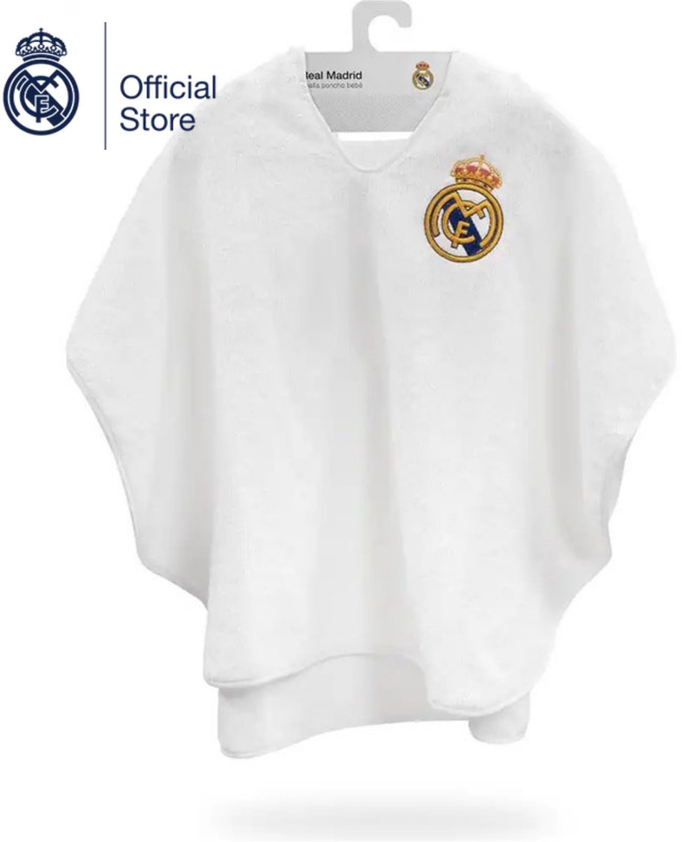 REAL MADRID™ | baby poncho handdoek | wit | katoen