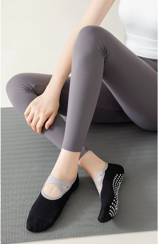 4 Paar - Dames Antislip Yoga Pilates Sokken - 4 kleuren - Gripsokken voor binnen - Polyester - Ademend sokken - Antislip sokken - Yoga Sokken - Voor Ballet, Dans, Fitness & Dagelijkse Workouts van Merkloos — afbeelding 4