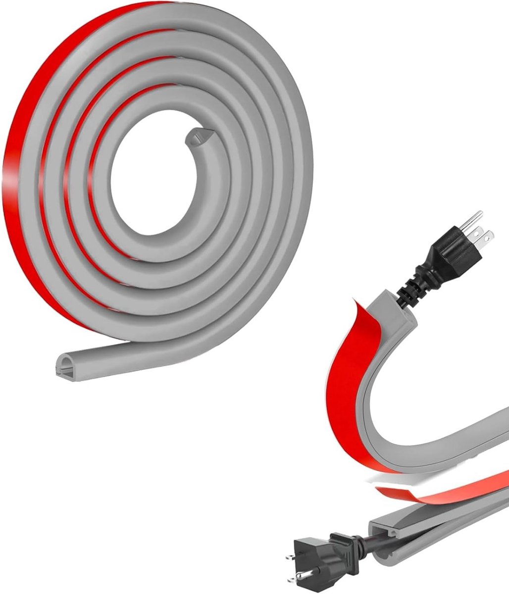 Zelfklevende PVC Kabelgoot - Flexibele 6 m x 1,5 cm Kabelbescherming voor Huishoudens, Scholen en Kantoorgebouwen - Ideaal voor Alle Stroomkabels