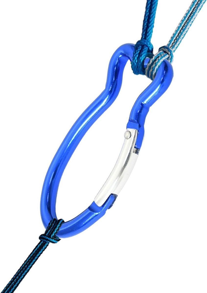 12 Stuks Blauwe Visvormige Aluminium Carabiner Clips, Lichtgewicht en Duurzaam voor Outdoor Activiteiten, Rugzak en Sleutelhanger