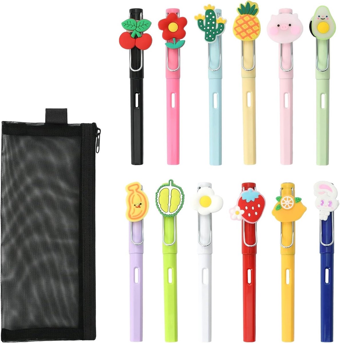 Set van 12 Infinity Krijtjes met Mesh Pouch, Duurzame Tekenpotloden voor Kinderen, Niet Scherpend en Schokbestendig