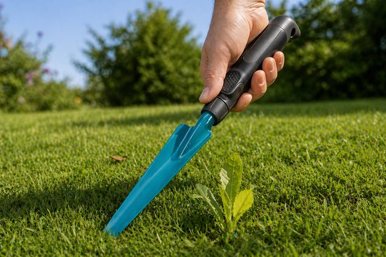 onkruidsteker: Tuingereedschap voor het effectief verwijderen van onkruid, met ergonomische handgreep, gemaakt van roestbestendig staal, werklengte 14,5 cm (8935-20) van Merkloos	 — afbeelding 3