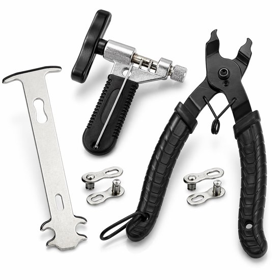 Fietsketting gereedschap set met kettingtang, kettingpons en 2 reserve schakels.