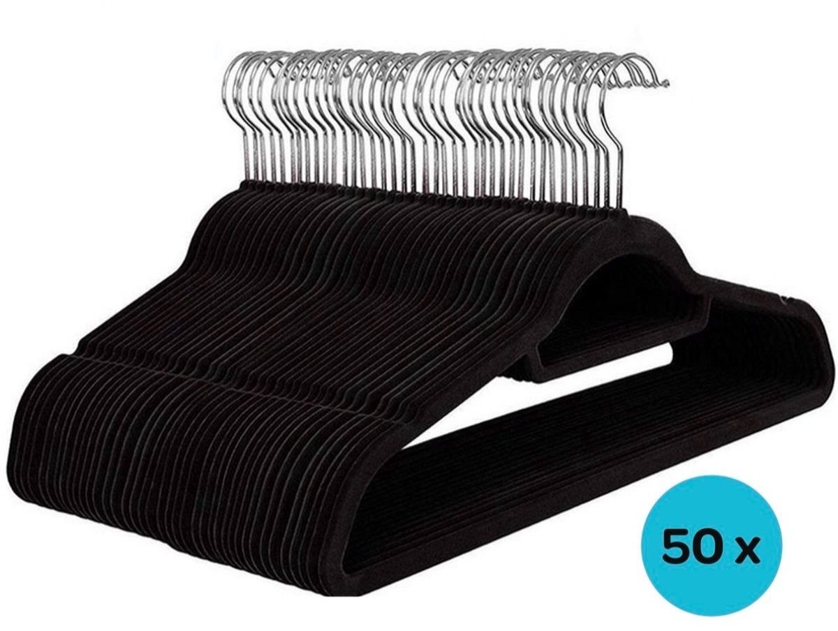 Ceruzo Kledinghangers Zwart – 50 – Anti-Slip – Draaibare Haak