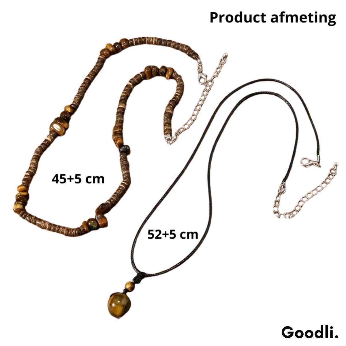 2-Delige Ketting Set – Handgemaakt – Bohemian Halsketting met Tijgeroog Kralen – Verstelbaar – Unisex Boho Sieraad – Perfect Cadeau voor Mannen & Vrouwen – Ideaal voor Festival, Strand, Vakantie & Dagelijks Gebruik — afbeelding 4