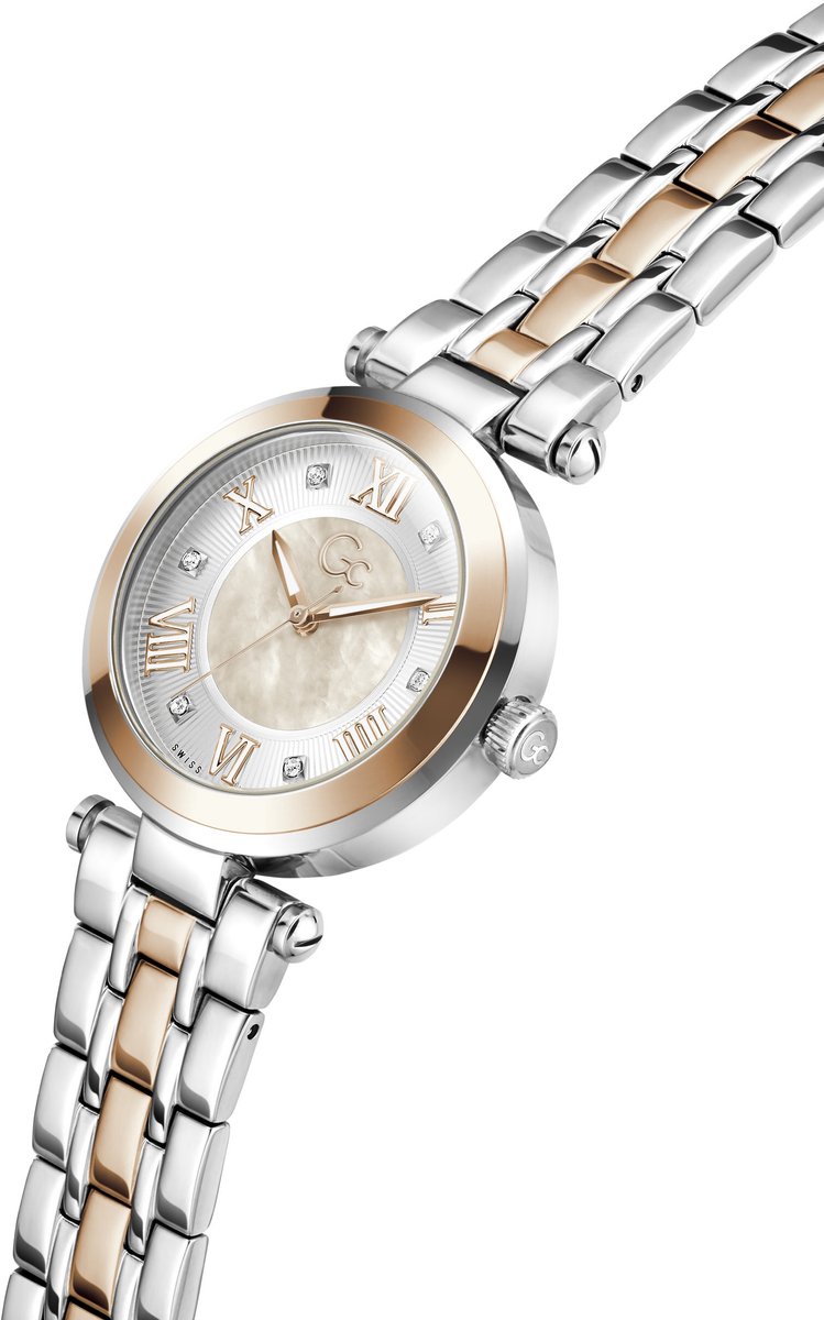 Gc Gc Topchic Quartz Analoog Horloge Zilvertint En Roségoudtint Behuizing: 100% Roestvrij Staal | Armband: Roestvrij Staal 32 mm Z63001L1, Z63002L3, Z63003L6, Z63004L9