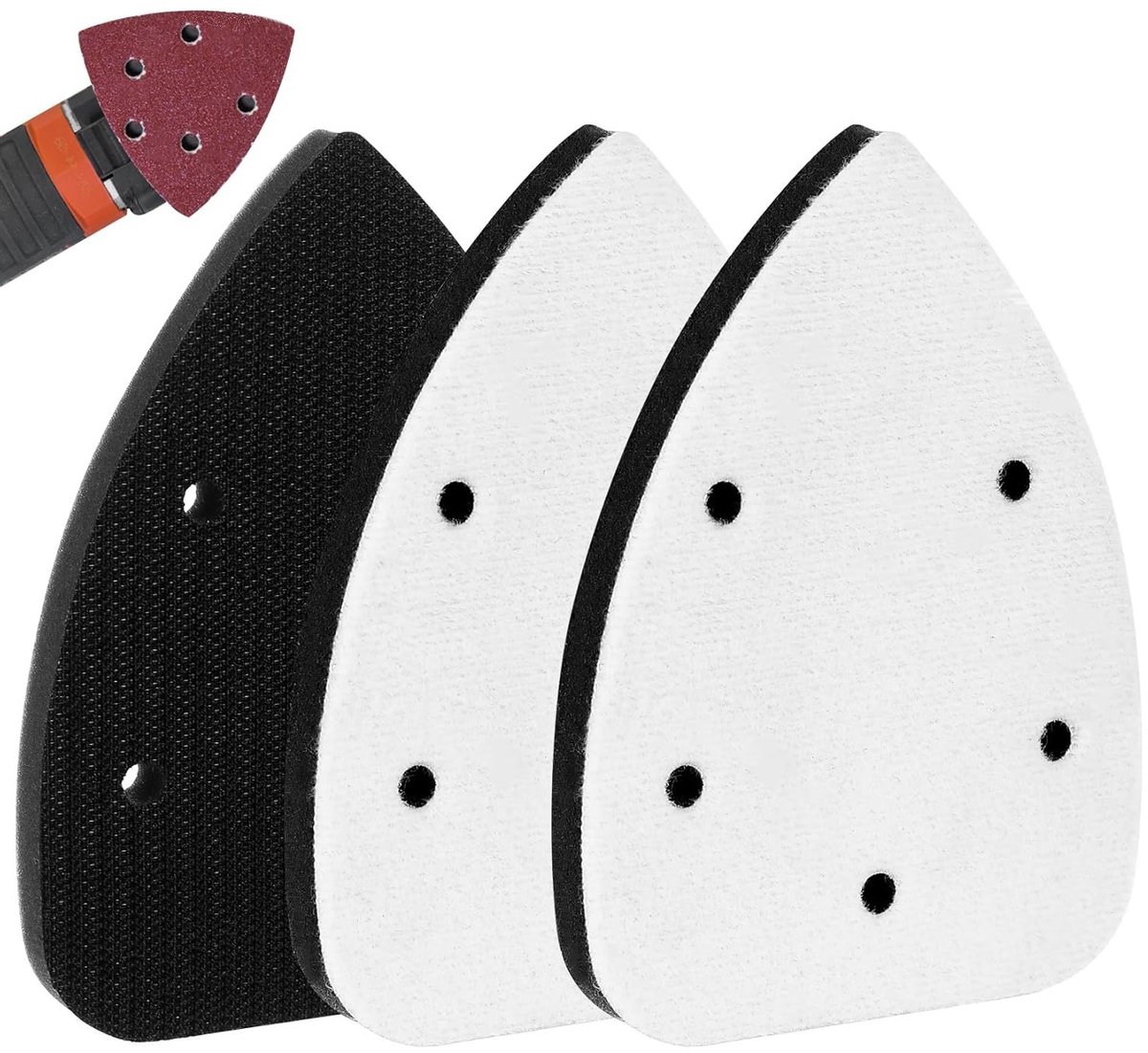 Sandschijven voor schuurmachines, spons schuurschijven, schuurschijven voor boormachines, 140 x 90 mm, Set van 3, ideaal voor houtbewerking en oppervlaktebehandeling