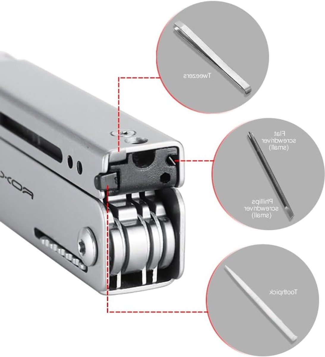 13-in-1 Multitool Schaar met Tandenstokers en Pincet - Compact en Handig voor EDC Gebruik