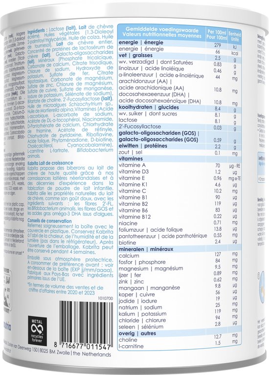 Kabrita 3 Peutermelk Multipack - Geitenmelk Flesvoeding vanaf 12 maanden - 3x800g - voordeelverpakking van Kabrita — afbeelding 2