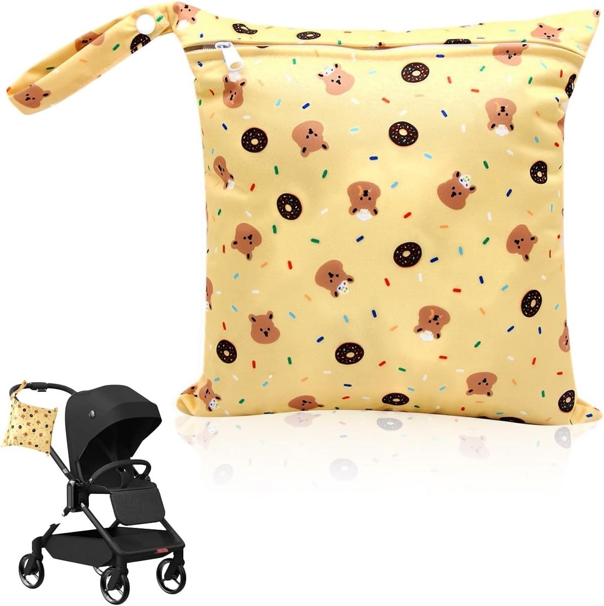 Wasbare luiertas, multifunctionele tas voor babyspullen, waterdicht en handig voor strand, gym en thuisgebruik