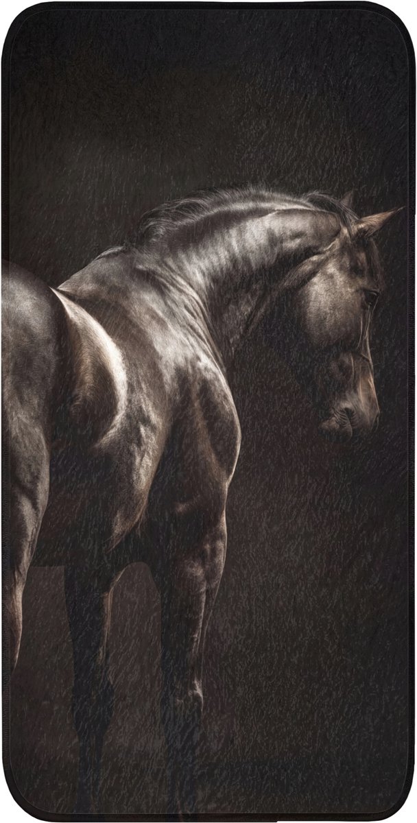 Badmat 60x120 cm - Antislip - Krachtig - Paard - Donker - Badmatten voor badkamer - Badkamermat - Douchemat - Badkamer mat