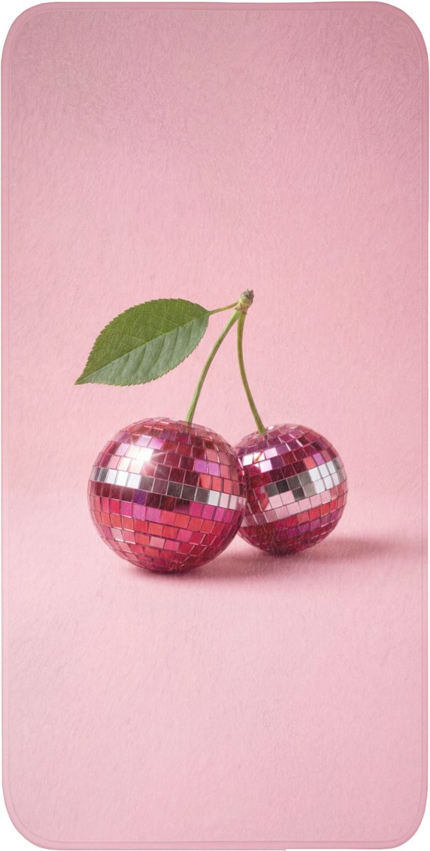 Badmat 60x120 cm - Antislip - Disco - Kersen - Roze - Badmatten voor badkamer - Badkamermat - Douchemat - Badkamer mat