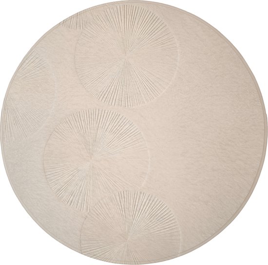 Badmat rond 70x70 cm - Antislip - Japandi - Beige - Modern - Badmatten voor badkamer - Badkamermat - Douchemat - Ronde badkamer mat