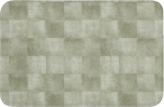 Badmat 60x40 cm - Antislip - Vlakken - Rustiek - Groen - Badmatten voor badkamer - Badkamermat - Douchemat - Badkamer mat