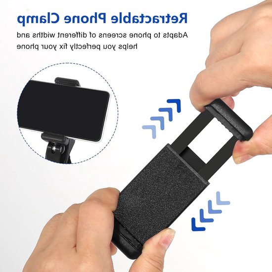 Mobiele telefoonhouder met 360 graden rotatie, microfoonhouder en motorsteun voor smartphones — afbeelding 4