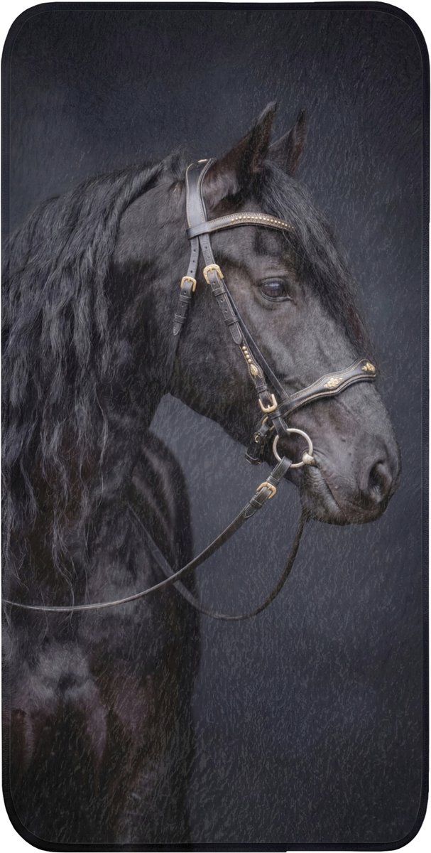 Badmat 60x120 cm - Antislip - Portret - Paard - Donker - Badmatten voor badkamer - Badkamermat - Douchemat - Badkamer mat