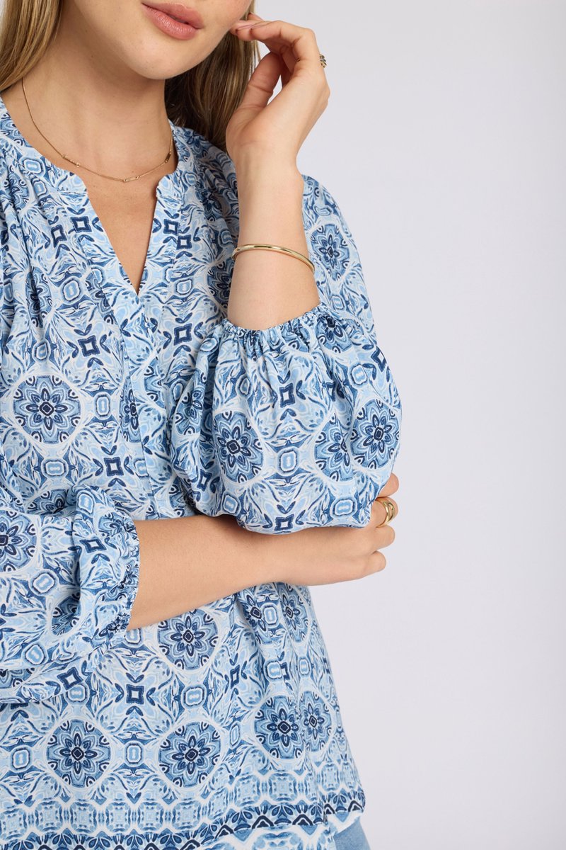 Puff Sleeve Popover Blouse