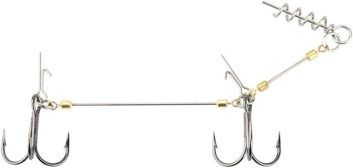 Vis Haken Set - Visserij Rig - Grote Lures Vangen - Center Pin Ontwerp - S M L - Paars