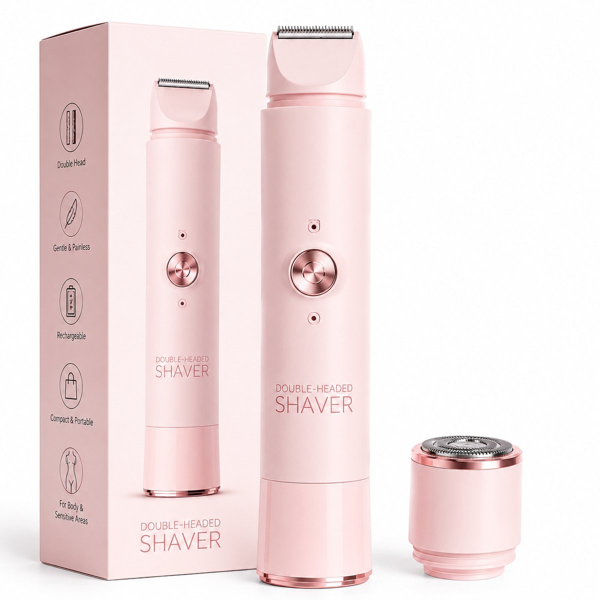 House of Balance SilkTouch Duo - LadyShave - 2 in 1 Ladyshave voor Vrouwen - Elektrisch Scheerapparaat - Waterdicht - Epilator - Bikinitrimmer - Trimmer vrouw - Roze