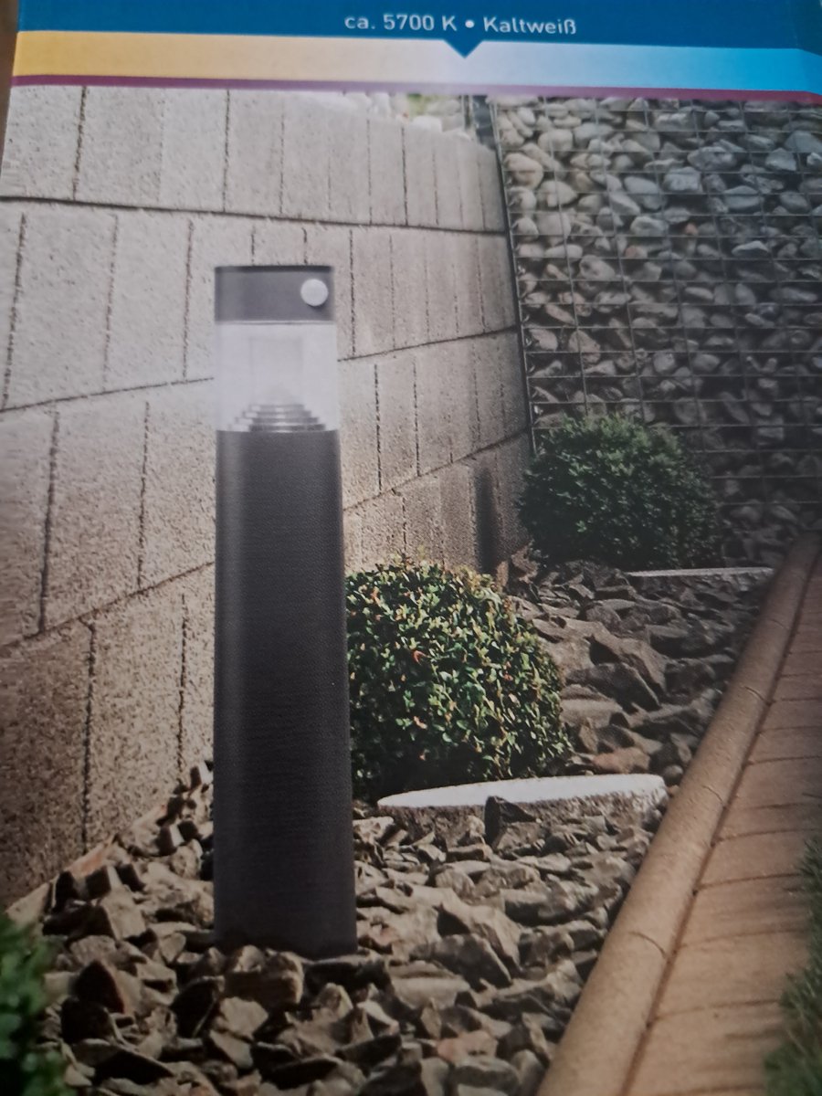 Livarno Lux Buitenlamp op zonne energie - Tuinlamp - met schemersensor en bewegingsdetector - 68 cm hoog