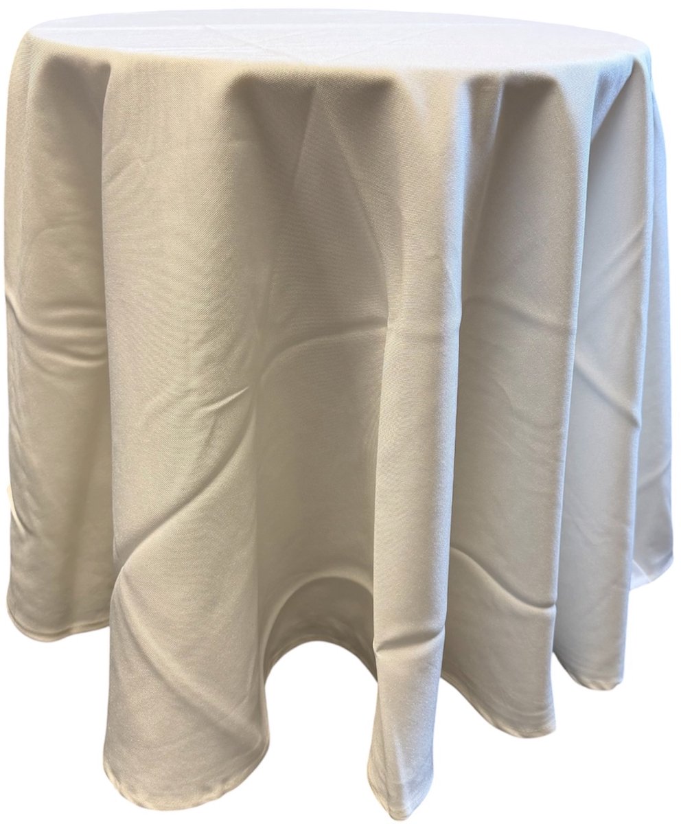 Tafelkleed - Creme - Ecru - Effen - Waterafstotend - Rond 160 cm