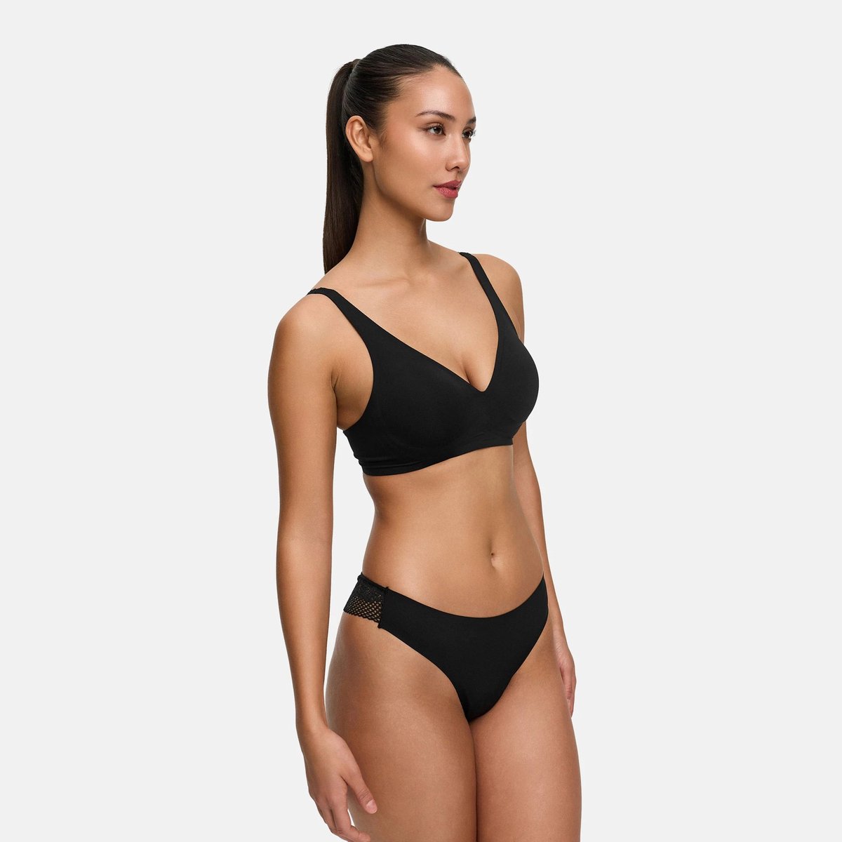 cfab - Kanten string | Set van 3 - Zwart - 3XL